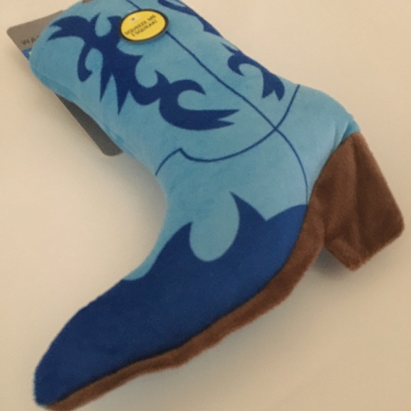 NEW Dog Toy with Squeaker Blue Western Cowboy Boot Tug Toss Fetch | Wag & Woof - Picture 5 of 6